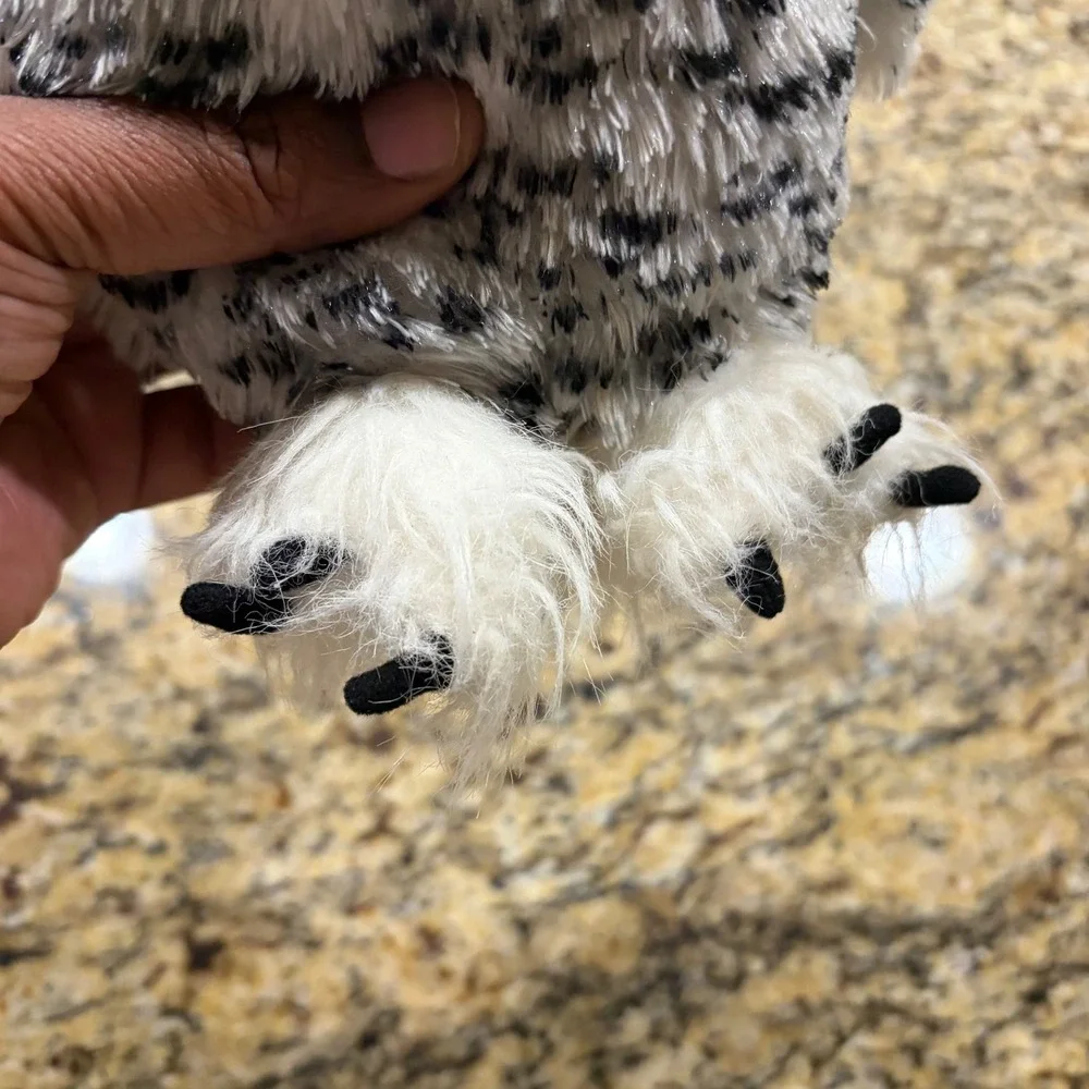 Webkinz Snowy Owl Plush Ganz HM347 White Black Speckled Bird Stuffed Animal 9.5